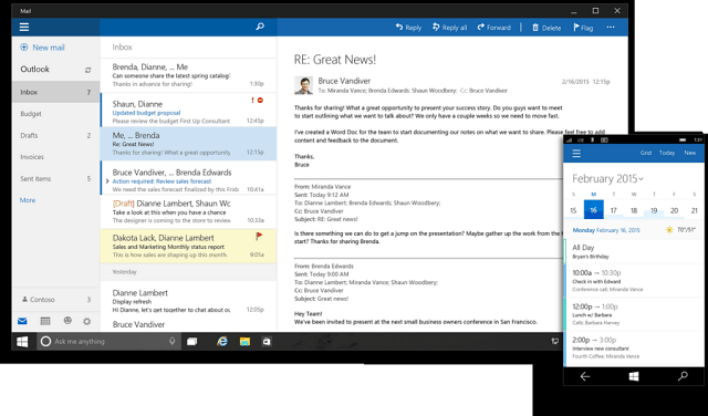 Универсальные приложения Microsoft Office 2016 для Windows 10