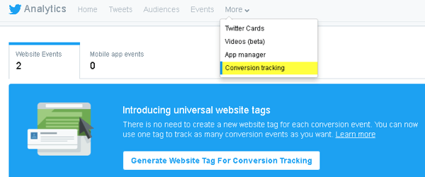 Twitter позволяет вам добавлять код на свой сайт для отслеживания конверсий и создания индивидуализированной аудитории.