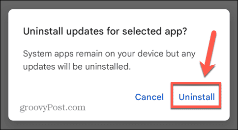 Android удалить приложение
