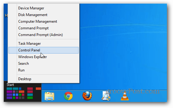 Панель управления Power User menu