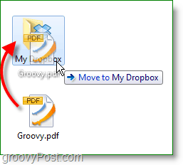 Снимок экрана Dropbox - перетаскивайте файлы для резервного копирования