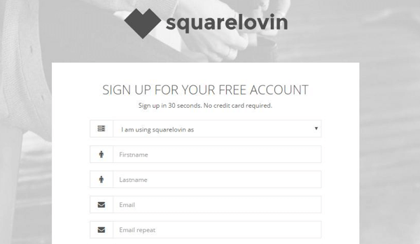 Зарегистрируйте бесплатную учетную запись Squarelovin.