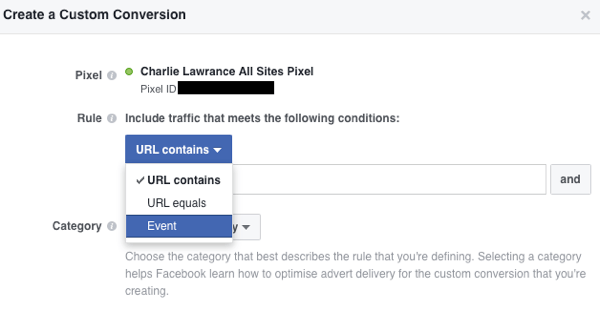 Создавайте настраиваемые конверсии на основе событий в вашем Facebook Ads Manager.
