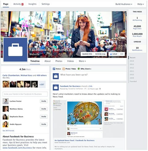 оптимизированный facebook для бизнеса
