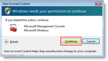 Настройка поведения учетной записи пользователя для контроля учетных записей (UAC) в Windows Vista