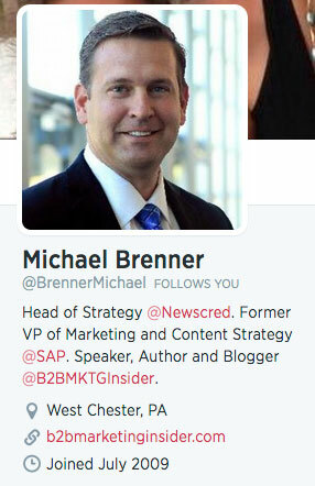 Твиттер профиль биография Майкла Бреннера