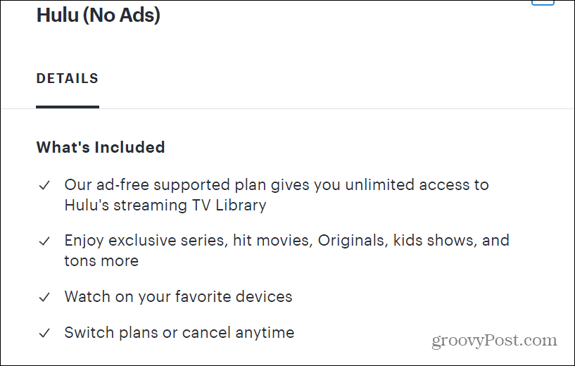План без рекламы Hulu