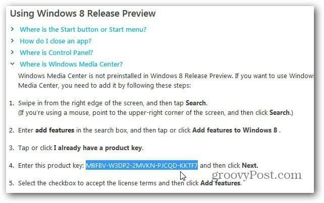 Установите Windows Media Center в Windows 8 Release Preview.