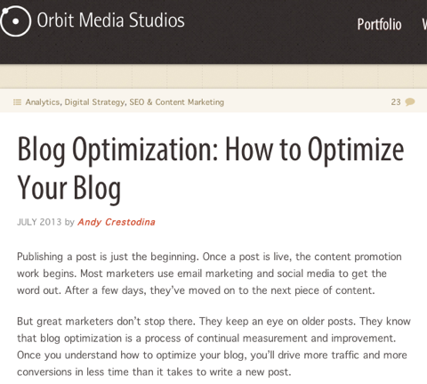 оптимизация блога orbit media