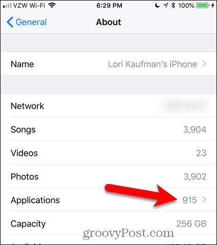 Количество приложений на iPhone
