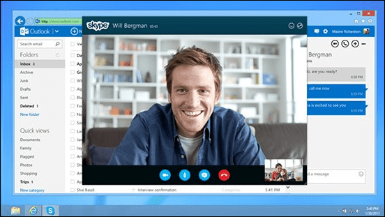 Skype теперь доступен через электронную почту Outlook.com
