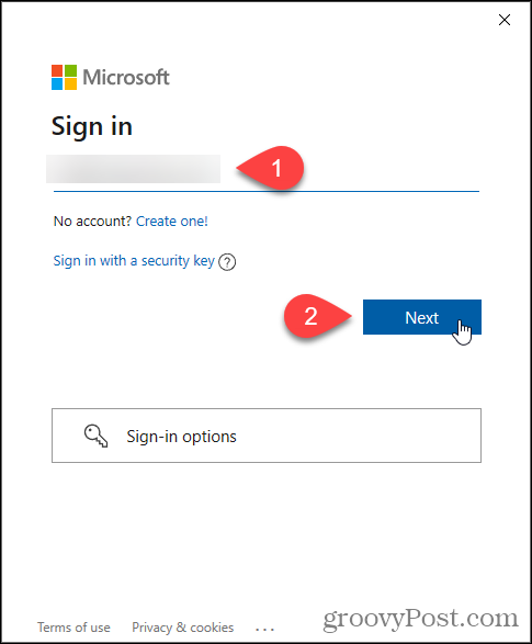 Введите адрес электронной почты Microsoft для программы предварительной оценки Windows