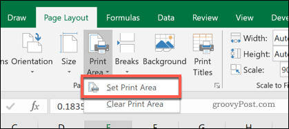 Настройка области печати Excel
