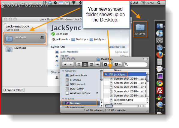 Бета-версия Windows Live Sync в OS X