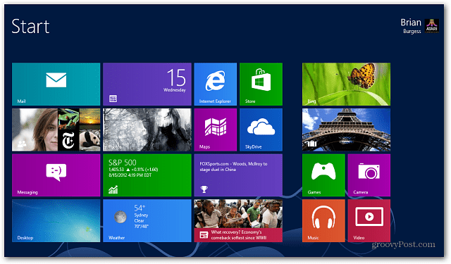 Начальный экран Windows 8 Live Tiles
