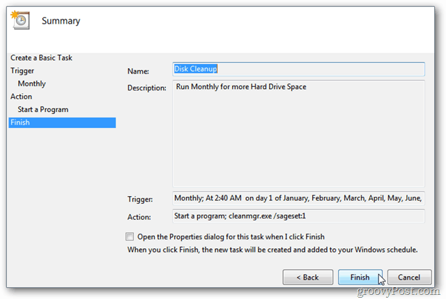 Автоматически запускать очистку диска в Windows с помощью планировщика заданий