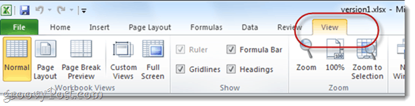 Просмотр вариантов Excel таблицы Office 2010