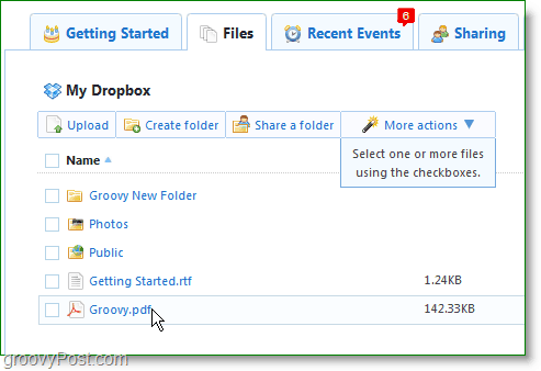 Скриншот Dropbox - управляйте своей учетной записью Dropbox онлайн