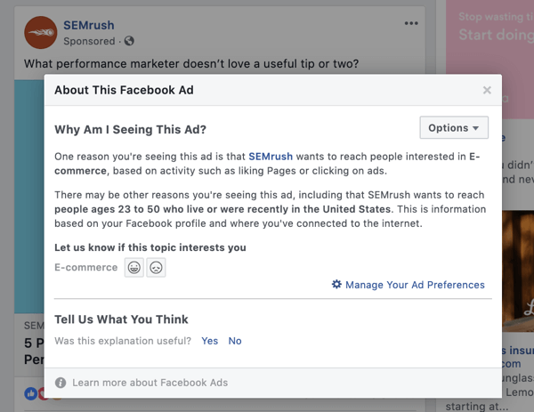 Изучите рекламу ваших конкурентов на Facebook, шаг 11.