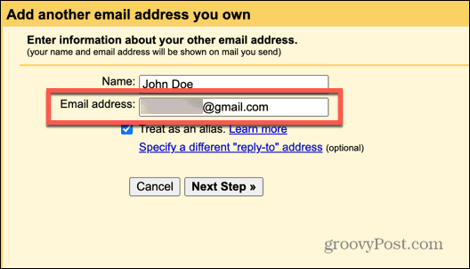 gmail псевдоним электронной почты