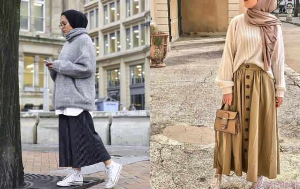 Юбка-свитер комбинации хиджаб инстаграм