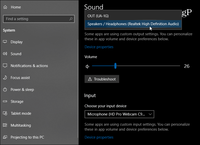 Новые настройки звука Windows 10