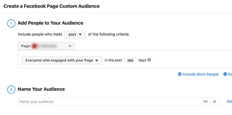 создать пользовательскую аудиторию для взаимодействия с страницей Facebook