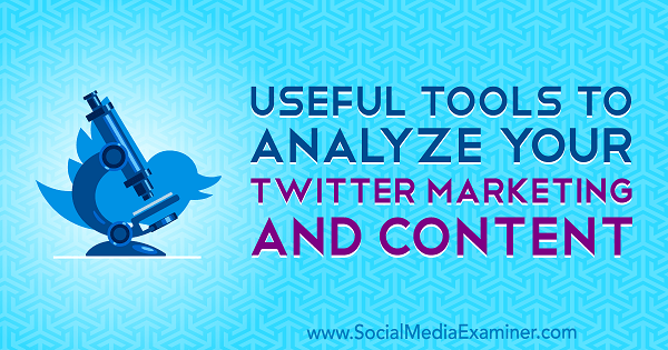 Полезные инструменты для анализа вашего маркетинга и контента в Твиттере от Митта Рэя в Social Media Examiner.