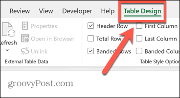 меню оформления таблицы excel