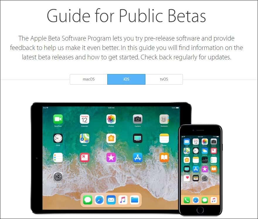 Руководство Apple по публичным бета-версиям