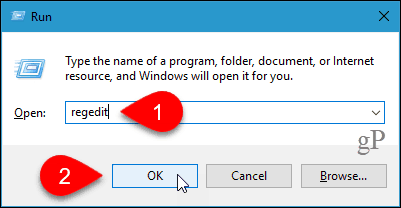 Откройте редактор реестра в Windows 10