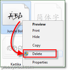 удалить шрифт из Windows 7, как удалить его и удалить