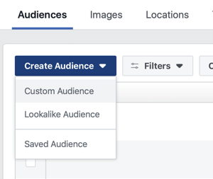 Возможность создать индивидуализированную аудиторию, похожую аудиторию или сохраненную аудиторию в Facebook.