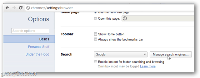 Основные настройки Google Chrome