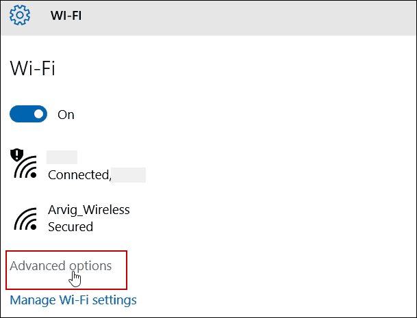 Расширенные настройки WiFi