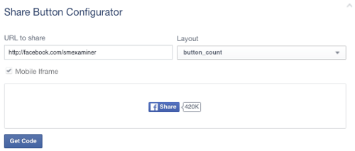 кнопка общего доступа в facebook установлена ​​на страницу facebook