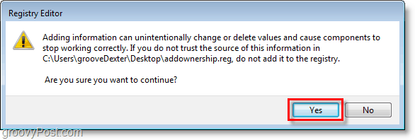 Скриншот Windows 7 - продолжайте, да, это безопасно