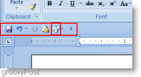 Фигуры Microsoft Word 2007 добавлены в меню быстрого доступа и перемещены под ленту