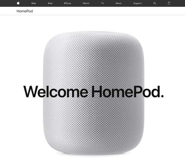 Apple представляет новый динамик HomePod, управляемый посредством естественного голосового взаимодействия с Siri.
