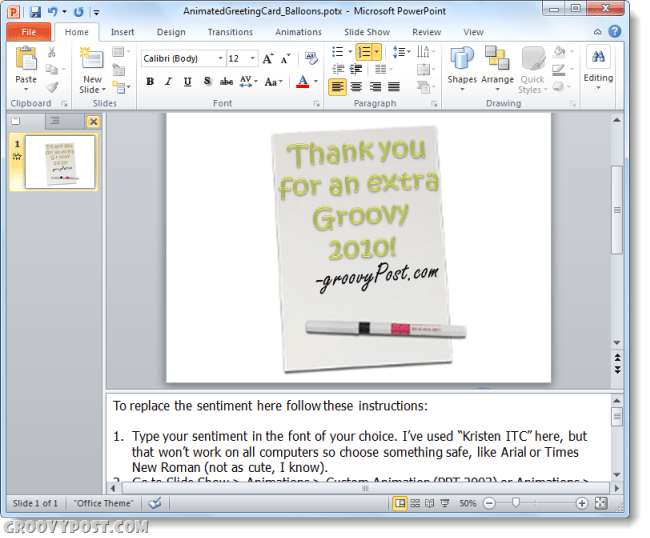 Как создать Groovy Custom E-Card с PowerPoint 2010