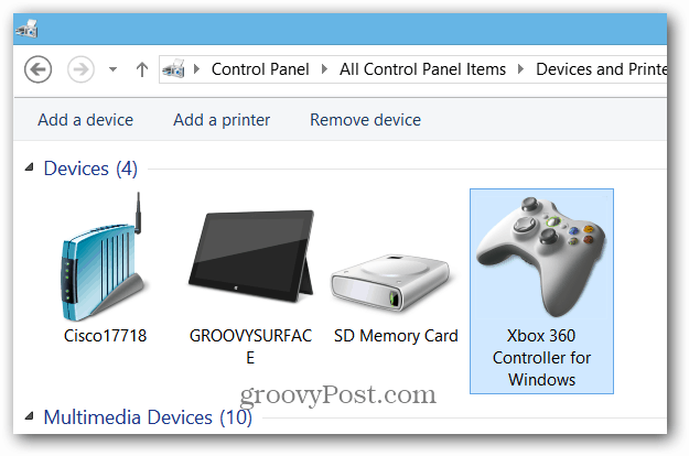 Контроллер Xbox Устройства и принтеры