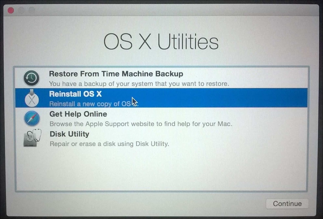 Переустановите OS X