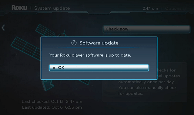 Обновите программное обеспечение Roku