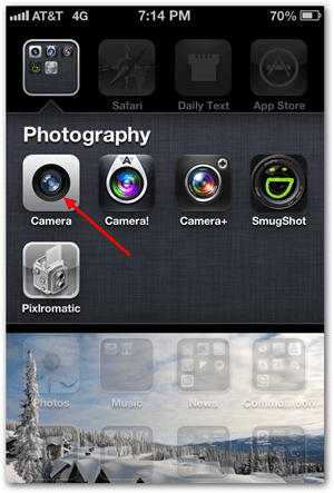 Возьмите iPhone iOS Панорамное фото - Нажмите Камера