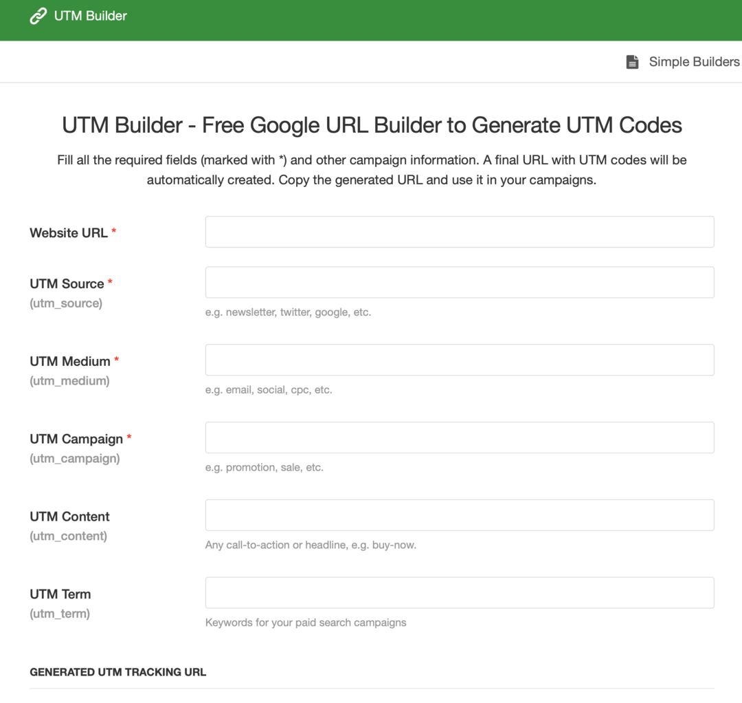 изображение формы UTM Builder