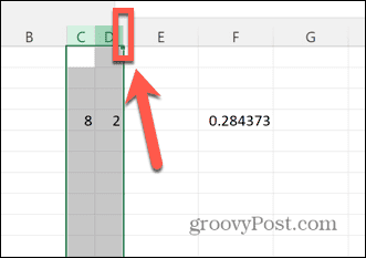 excel правая граница заголовка столбца