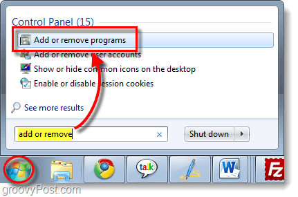 добавлять или удалять программы в windows 7