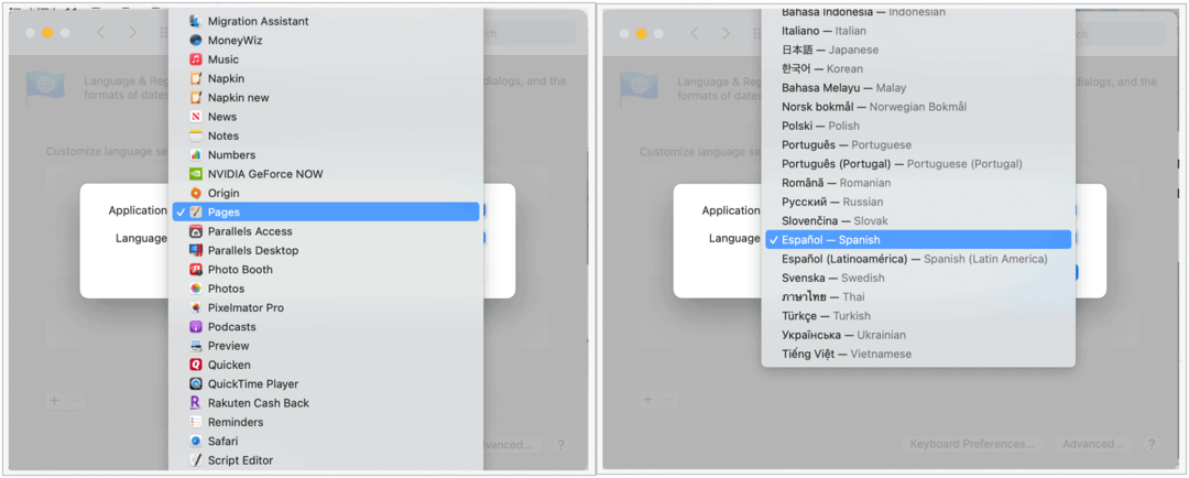 Изменить язык Mac по умолчанию в приложении