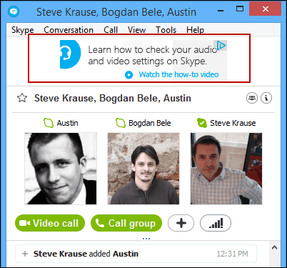 Skype Баннерная реклама