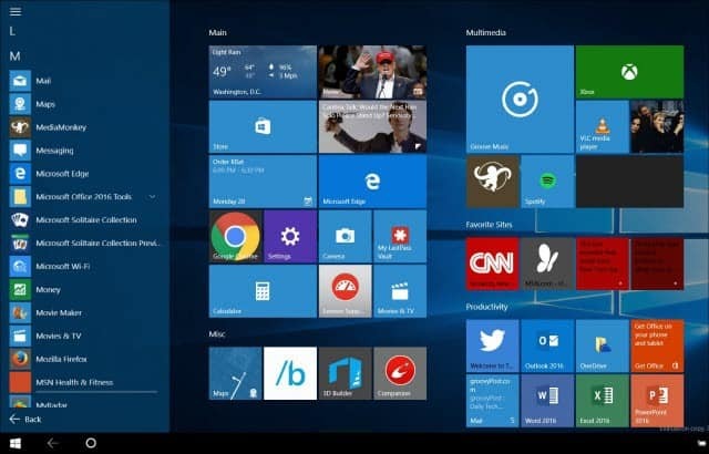 Режим планшета Windows 10